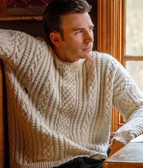 chris evans sweater knives out|chris evans knitted sweater.